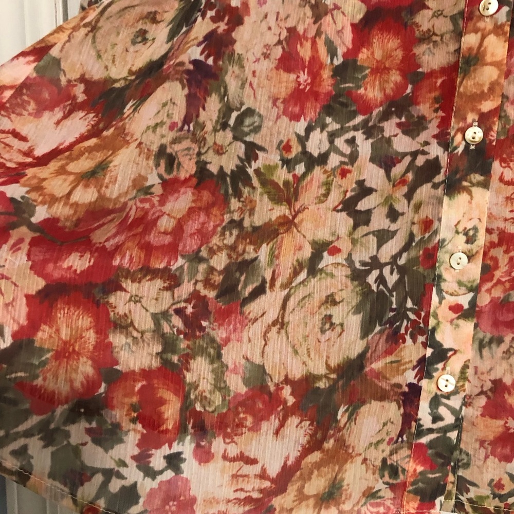 Truth by republic new blouse flowy floral fall colors women’s size XS NWT v neck - Picture 8 of 11